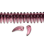 Czech Pressed Glass Bead -Tiger Tooth 06x16MM AMETHYST