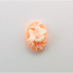 Plastic Cameo - Butterfly Oval 18x13MM WHITE ON ANGELSKIN