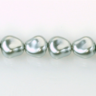 Czech Glass Pearl Bead - Potato 16x14MM LT GREY 70483