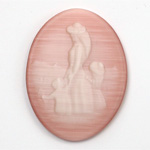 Synthetic Cameo Family Oval 40x30MM 2-TONE CatsEYE ROSE