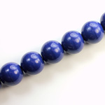 Czech Pressed Glass Bead - Smooth Round 12MM DARK BLUE