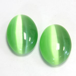 Fiber-Optic Cabochon - Oval 25x18MM CAT'S EYE LT GREEN