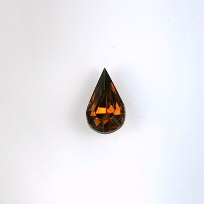 Glass Point Back Foiled Tin Table Cut (TTC) Stone - Pear 08x4.8MM SMOKE TOPAZ