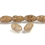 Glass Lampwork Bead - Oval Twist 13x7MM BROWN/BROWN