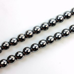 Czech Pressed Glass Bead - Smooth Round 06MM HEMATITE