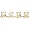 Czech Pearl Cup Chain SS18 WHITE PEARL-SILVER