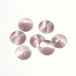 Fiber-Optic Flat Back Cabochon - Rauten Rose Round 09MM CAT'S EYE LT PURPLE