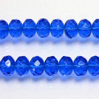 Czech Glass Fire Polish Bead - Rondelle Donut 09x6MM SAPPHIRE