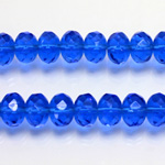Czech Glass Fire Polish Bead - Rondelle Donut 09x6MM SAPPHIRE