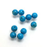 Gemstone 1-Hole Ball 06MM HOWLITE DYED TURQUOISE