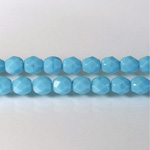 Czech Glass Fire Polish Bead - Round 06MM LT BLUE TURQUOISE