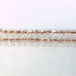 Czech Glass Fire Polish Bead - Round 04MM CRYSTAL COPPER LINE