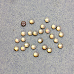 German Glass Medium Dome Foiled Cabochon - Round 03.5MM WHITE PINFIRE OPAL