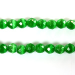 Fiber Optic Synthetic Cat's Eye Bead - Round Faceted 06MM CAT'S EYE GREEN
