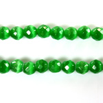 Fiber Optic Synthetic Cat's Eye Bead - Round Faceted 06MM CAT'S EYE GREEN