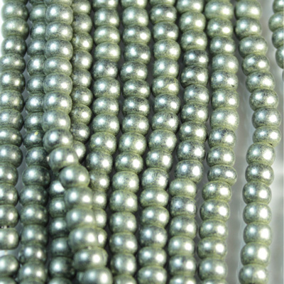 Preciosa Czech Glass Seed Bead - Round 06/0 TERRA COATED JET PEARL 28986