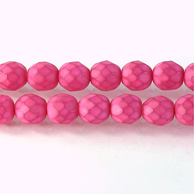 Czech Glass Fire Polish Bead - Round 08MM MATTE PLUM 43428