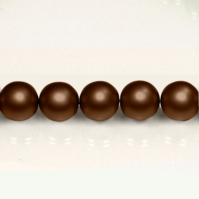 Czech Glass Pearl Bead - Round 16MM MATTE CHOCOLATE 85325