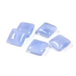 Glass Point Back Buff Top Stone Opaque Doublet - Square 08x8MM BLUE MOONSTONE