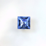 Glass Point Back Foiled Tin Table Cut (TTC) Stone - Square 06x6MM LT SAPPHIRE