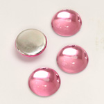 Plastic Flat Back Foiled Cabochon - Round 13MM ROSE
