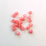 Czech Pressed Glass Large Hole Bead - Round 04MM MOONSTONE PINK