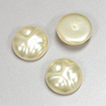 Glass Cabochon Baroque Top Pearl Dipped - Round 18MM CREME