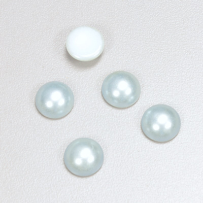 Glass Medium Dome Cabochon Pearl Spray Finish - Round 10MM LT BLUE