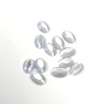 Fiber-Optic Flat Back Stone with Faceted Top and Table - Oval 06x4MM CAT'S EYE LT GREY