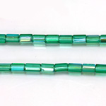 Czech Glass Fire Polished Bead - Atlas 06x4MM EMERALD AB