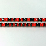 Czech Glass Fire Polish Bead - Round 04MM RED/BLACK