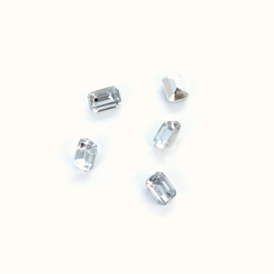 Plastic Point Back Foiled Stone - Cushion Octagon 06x4MM CRYSTAL