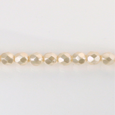 Czech Glass Pearl Faceted Fire Polish Bead - Round 04MM DARK ROSE 70425