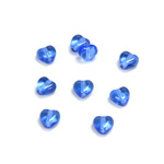 Czech Pressed Glass Bead - Smooth Heart 06x6MM SAPPHIRE