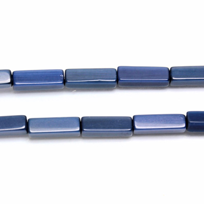 Fiber Optic Synthetic Cat's Eye Bead - Rectangle Smooth 13x4MM CAT'S EYE BLUE