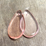 Czech Pressed Glass Pendant - Smooth Pear 30x18MM ROSALINE
