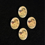 German Plastic Porcelain Decal Painting - Rafael Angel Oval 18x13MM MATTE CRYSTAL