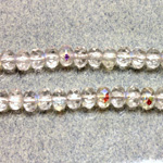 Czech Glass Fire Polish Bead - Rondelle Donut 05x3MM 1/2 Coated CRYSTAL AB