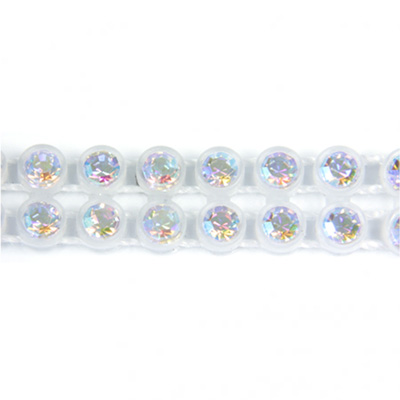 Plastic Rhinestone Banding 2 Row PP26 (SS13) CRYSTAL AB-ALABASTER