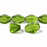 Czech Pressed Glass Bead - Lantern 16x13MM OLIVINE