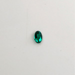 Glass Flat Back Rose Cut Faceted Foiled Stone - Oval 06x4MM EMERALD