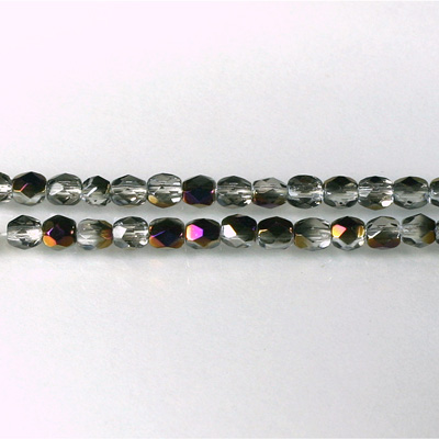 Czech Glass Fire Polish Bead - Round 04MM 1/2 Coated ZAIRIT