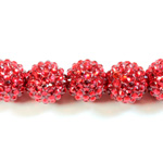 Acrylic Rhinestone Bead with 2MM Hole Resin Base - 18MM RUBY