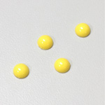 Plastic Flat Back Opaque Cabochon - Round 07MM BRIGHT YELLOW