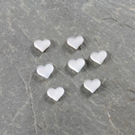 Glass Buff Top Foiled Cabochon - Heart 05MM MATTE LT SAPPHIRE