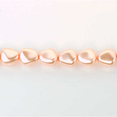 Czech Glass Pearl Bead - Potato 11x9.5MM LT ROSE 70424