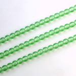 Czech Pressed Glass Bead - Smooth Round 04MM LT EMERALD