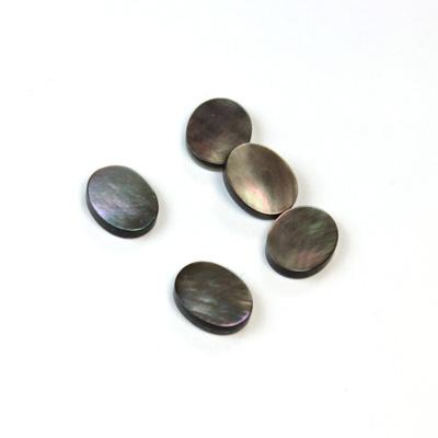 Shell Flat Back Flat Top Straight Side Stone - Oval 10x8MM BLACK TAHITI