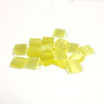 Fiber-Optic Flat Back Buff Top Straight Side Stone - Square 06x6MM CAT'S EYE YELLOW