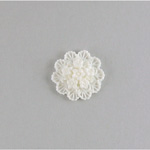 Plastic Carved Flower - Cluster 15MM WHITE